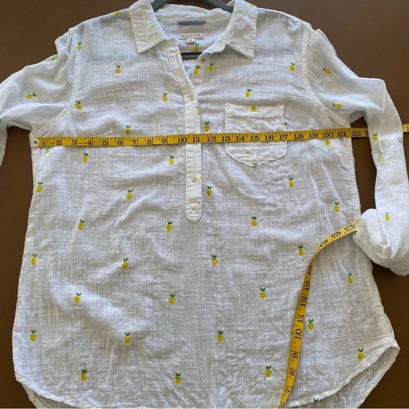 Merona White Pineapple Button Shirt Size XL - Picture 12 of 14